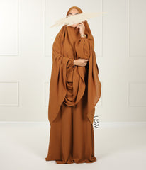 A-Lijn Puff Abaya Arrzha Stretch - Caramel