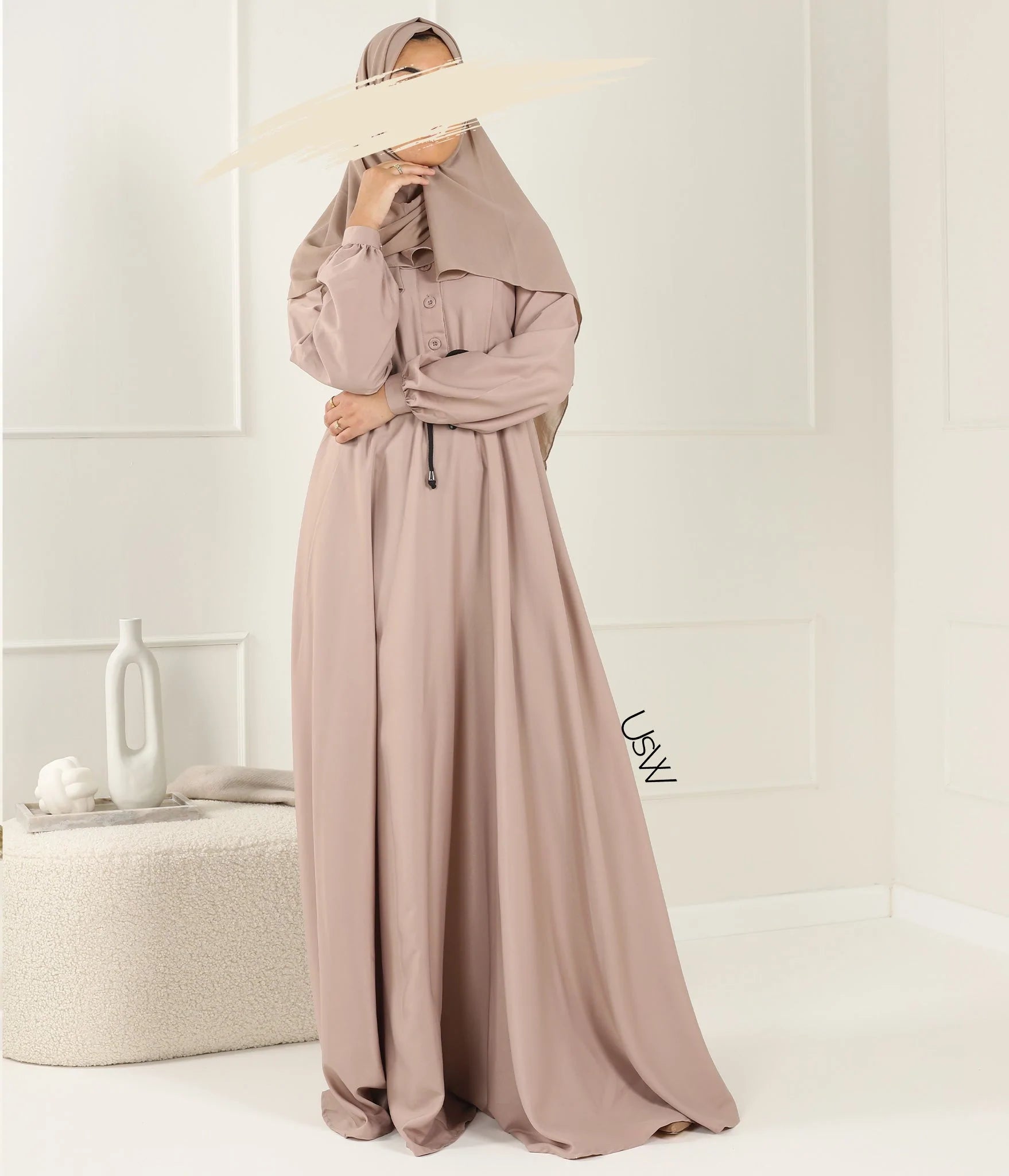 Abaya Maleekah Aaliia - Pastel Taupe