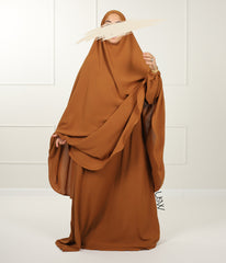 A-Lijn Puff Abaya Arrzha Stretch - Caramel