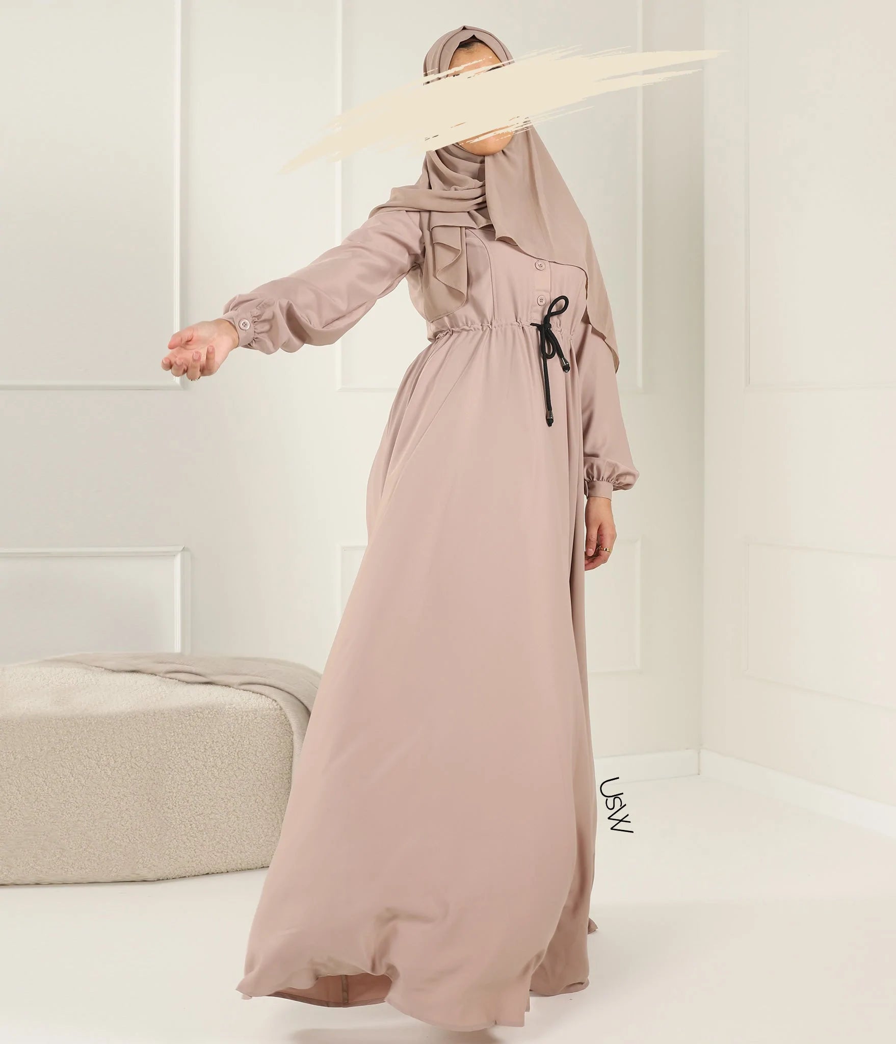 Abaya Maleekah Aaliia - Pastel Taupe