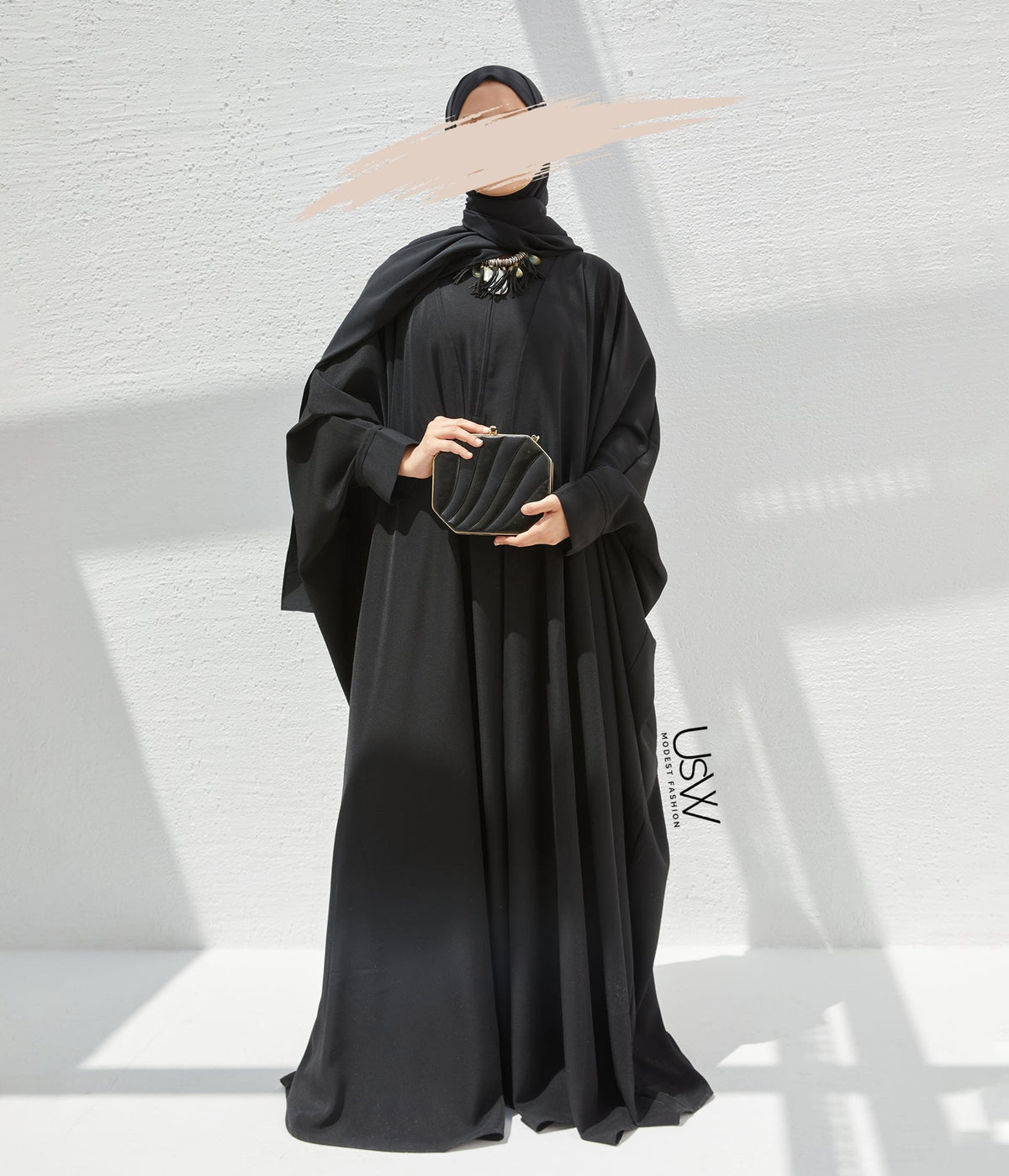 Farasha Open Style PEARL STRETCH - Black