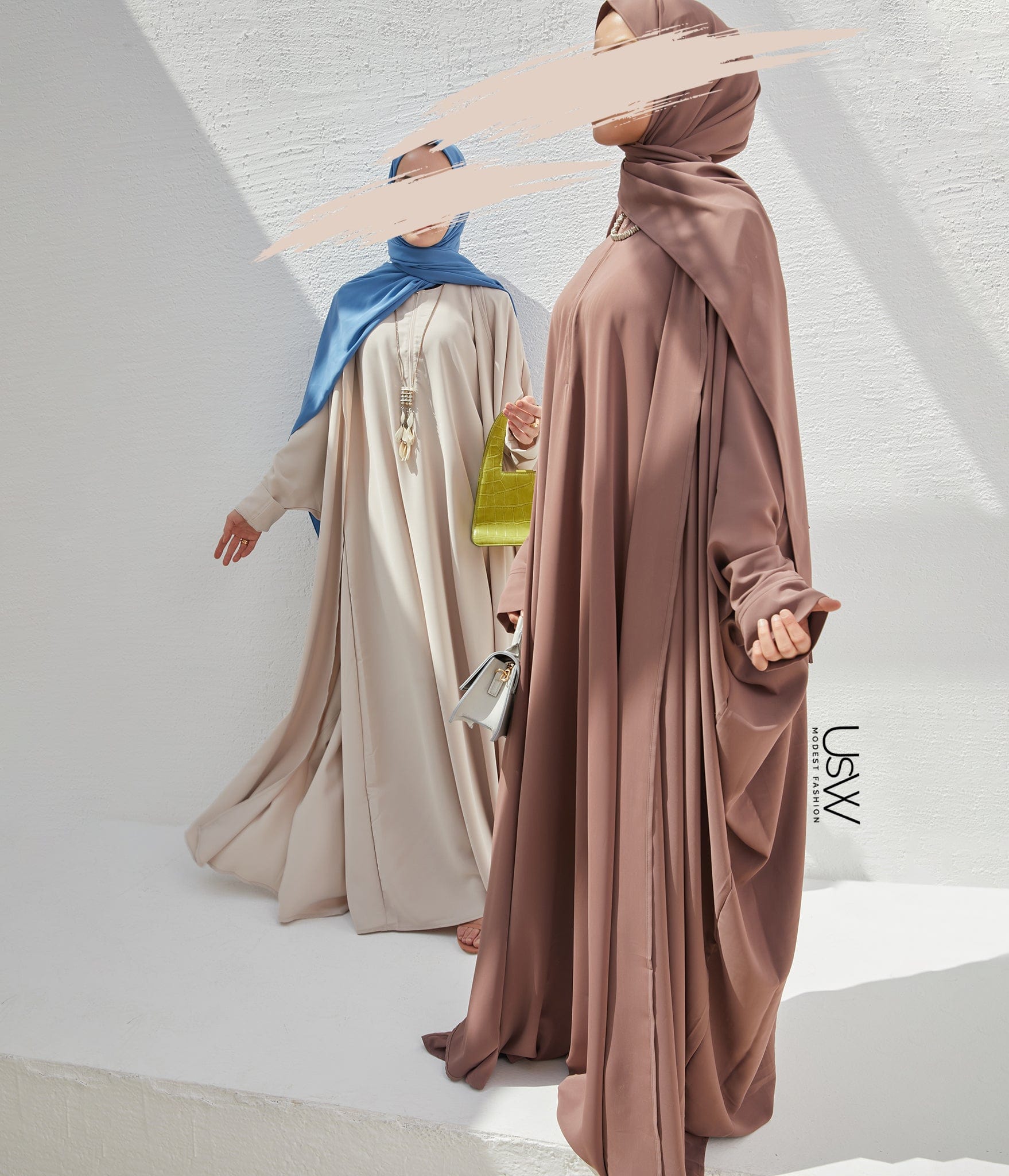 Farasha Open Style PEARL STRETCH - Mink (exc onderjurk)