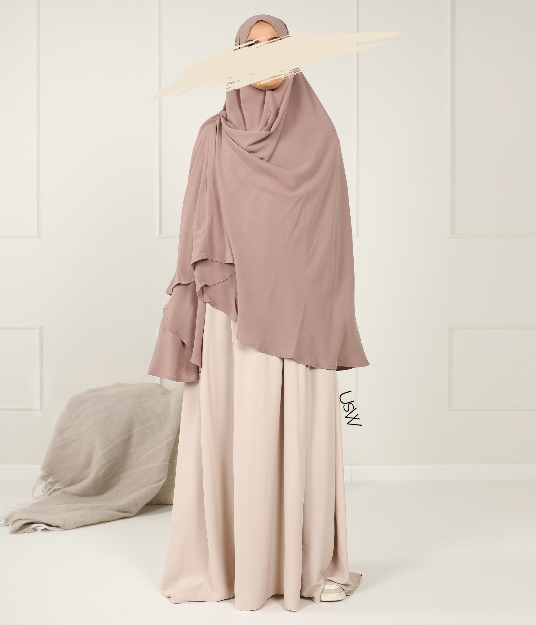 A-Lijn Puff Abaya Arrzha Stretch - Desert Taupe