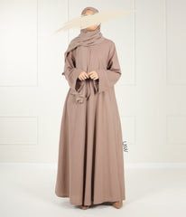 Italian Linnen Kimono Abaya Nara - Taupe