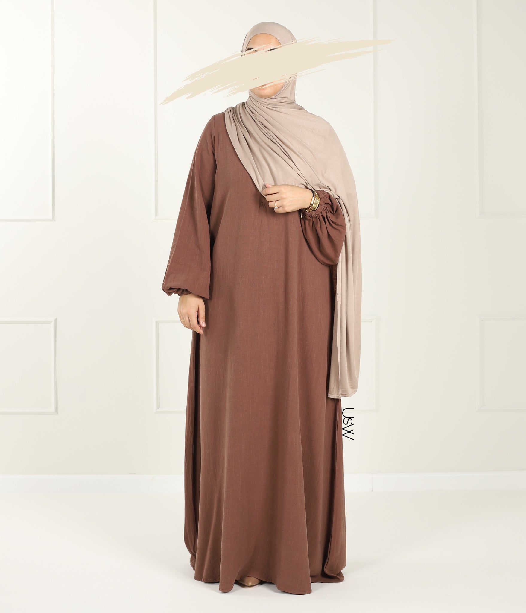 Natural NILA Abaya - Cacao