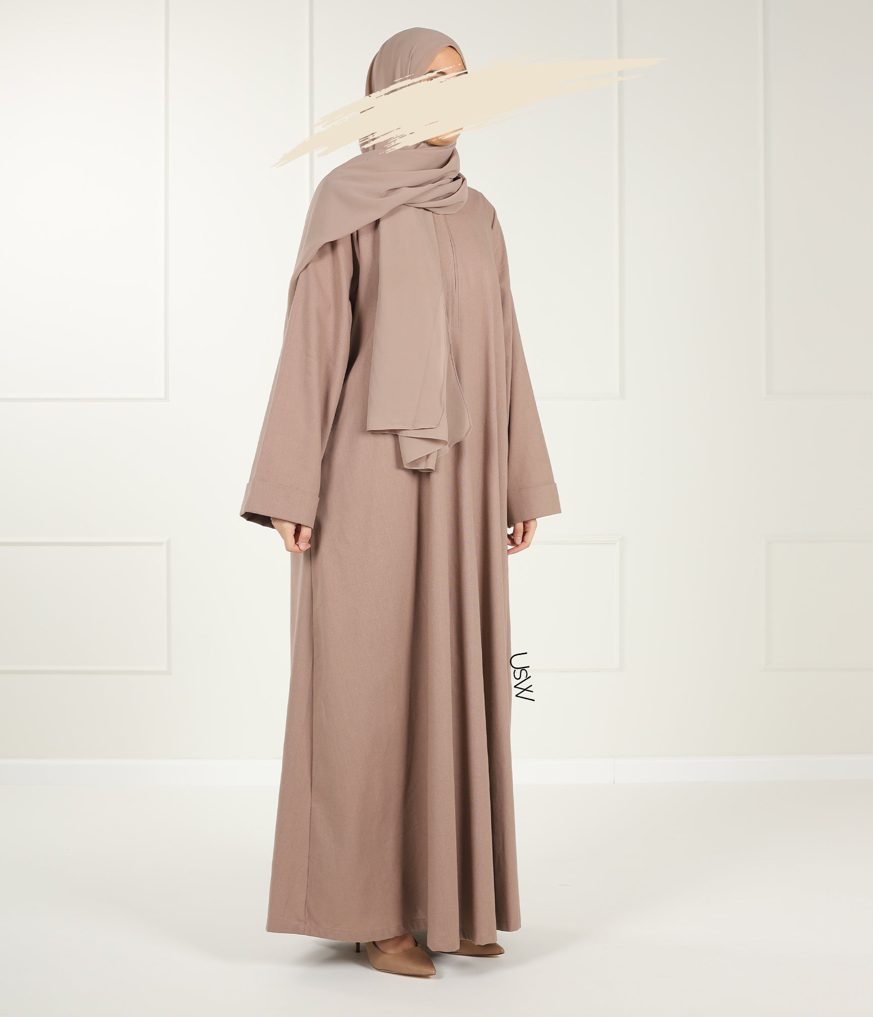 Italian Linnen Kimono Abaya Nara - Taupe