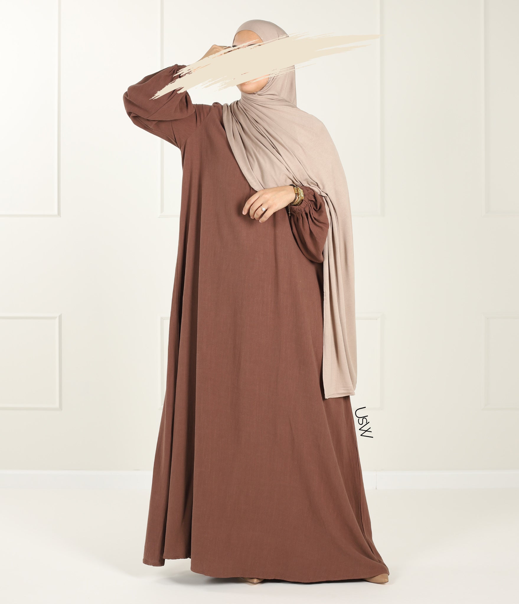 Natural NILA Abaya - Cacao