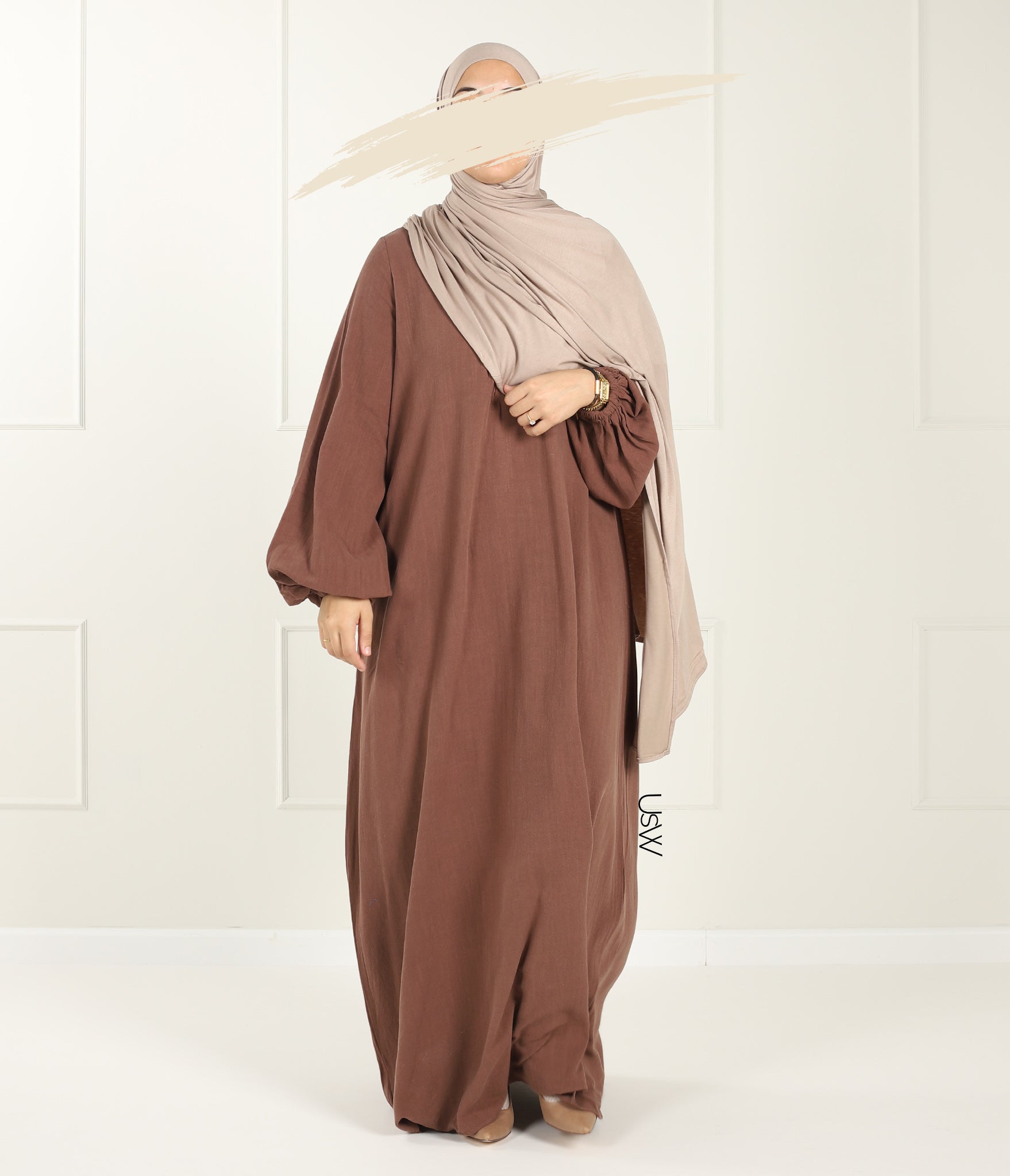 Natural NILA Abaya - Cacao