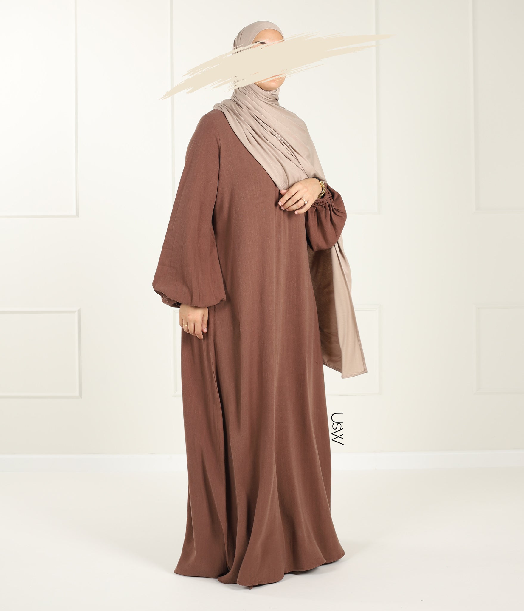 Natural NILA Abaya - Cacao