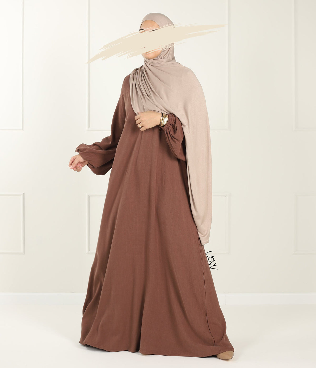 Natural NILA Abaya - Cacao