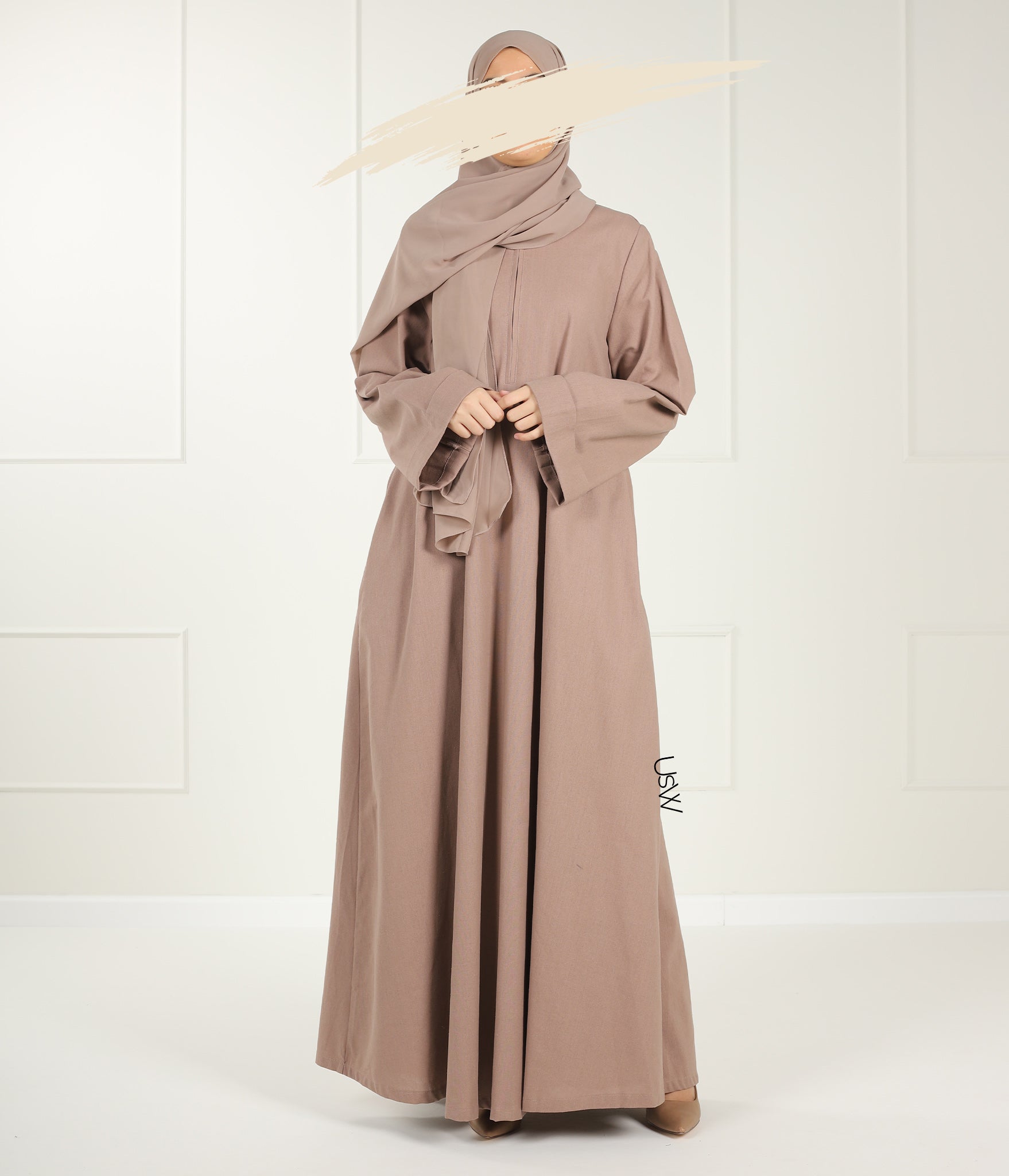 Italian Linnen Kimono Abaya Nara - Taupe