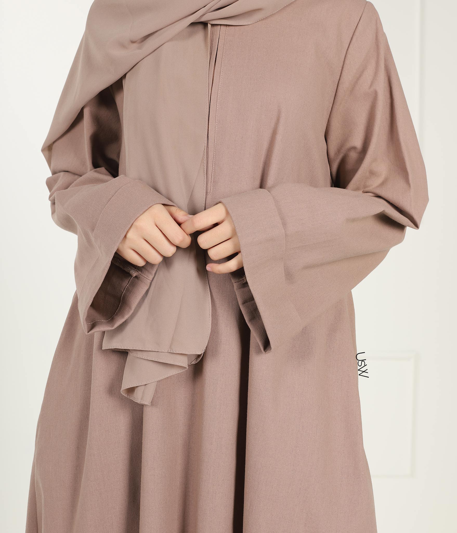 Italian Linnen Kimono Abaya Nara - Taupe