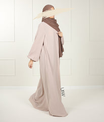 A-Lijn Puff Abaya Arrzha Stretch - Grey Cream