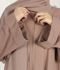 Italian Linnen Kimono Abaya Nara - Taupe