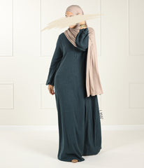 Natural NILA Abaya - Deep Petrol