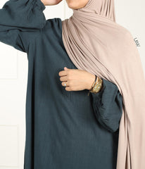 Natural NILA Abaya - Deep Petrol