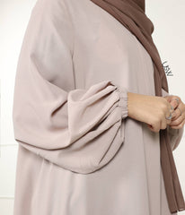 A-Lijn Puff Abaya Arrzha Stretch - Grey Cream