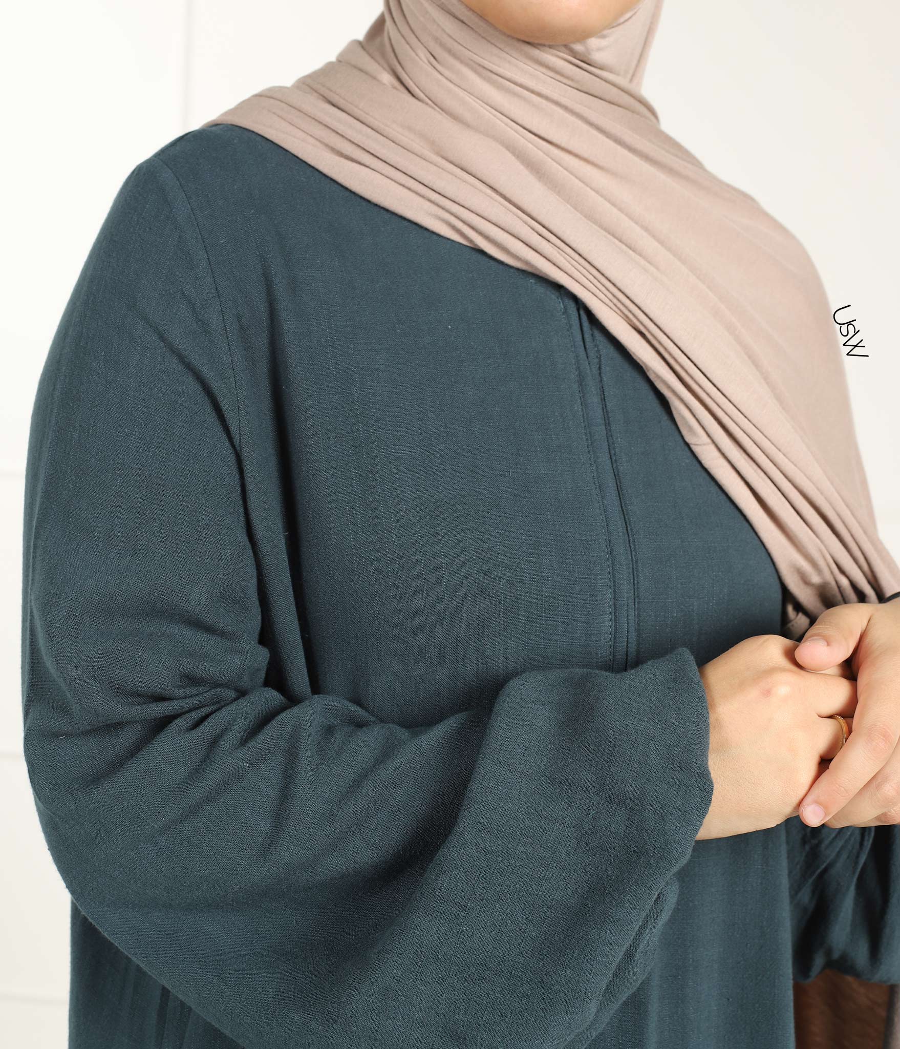 Natural NILA Abaya - Deep Petrol