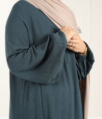 Natural NILA Abaya - Deep Petrol