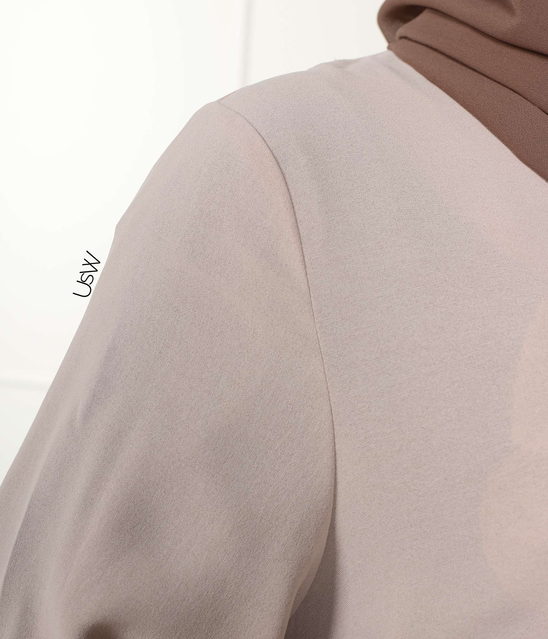 A-Lijn Puff Abaya Arrzha Stretch - Grey Cream