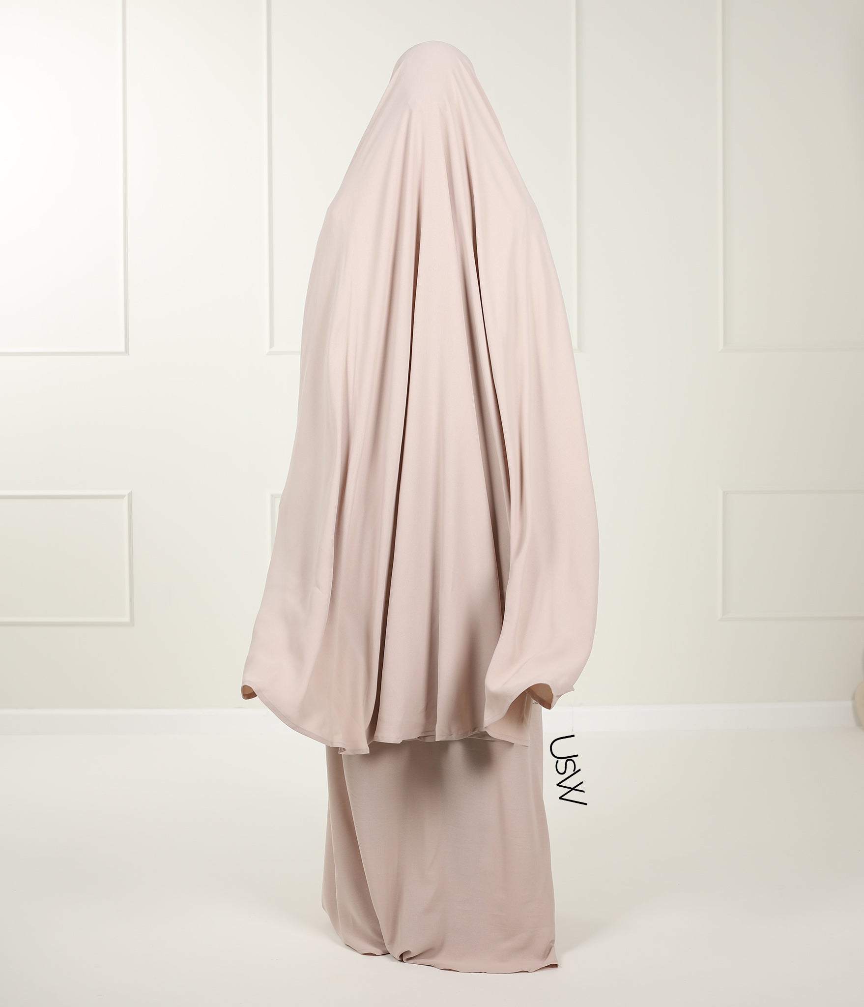 A-Lijn Puff Abaya Arrzha Stretch - Grey Cream