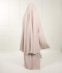 A-Lijn Puff Abaya Arrzha Stretch - Grey Cream