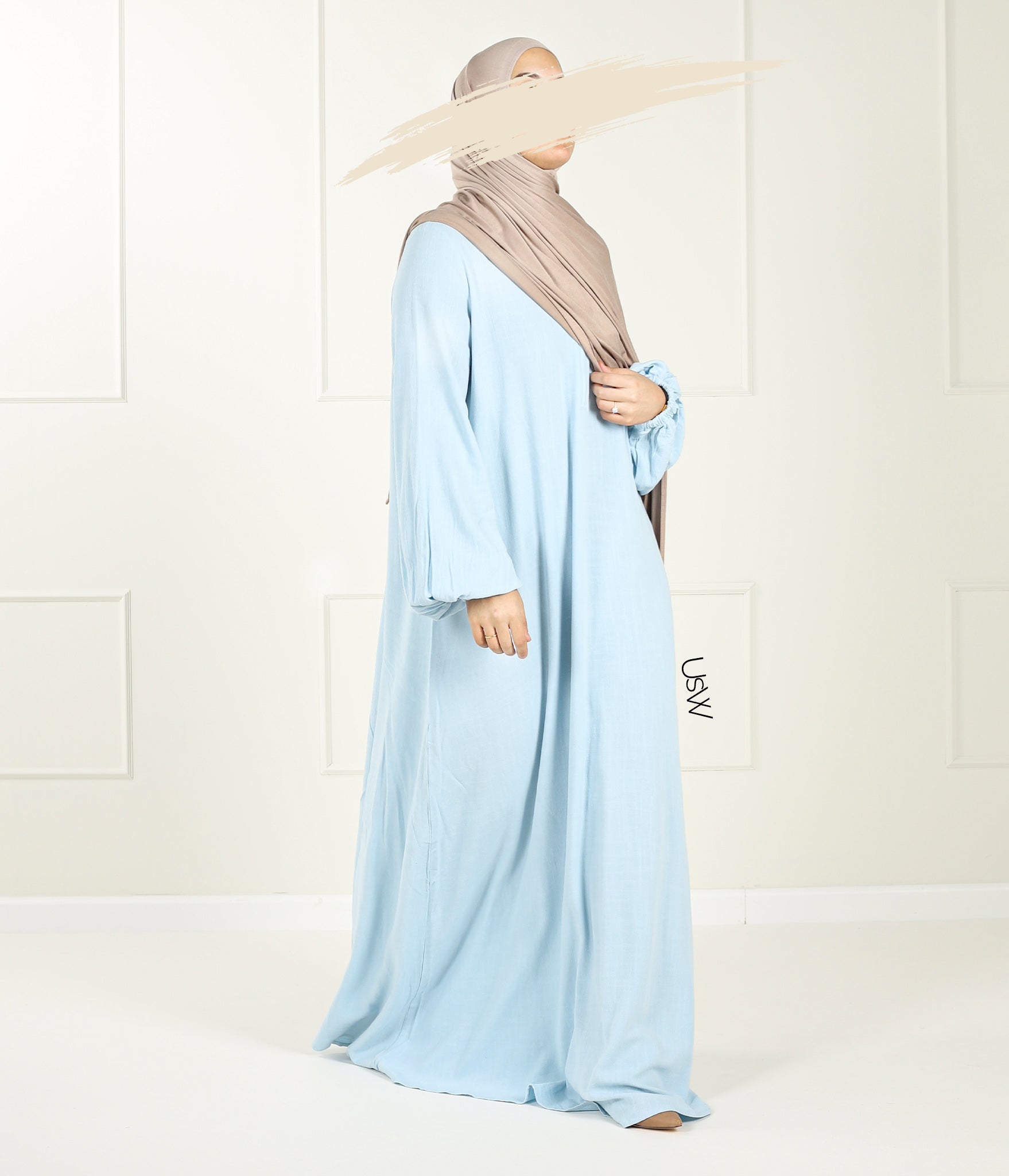 Natural NILA Abaya - Summer Blue