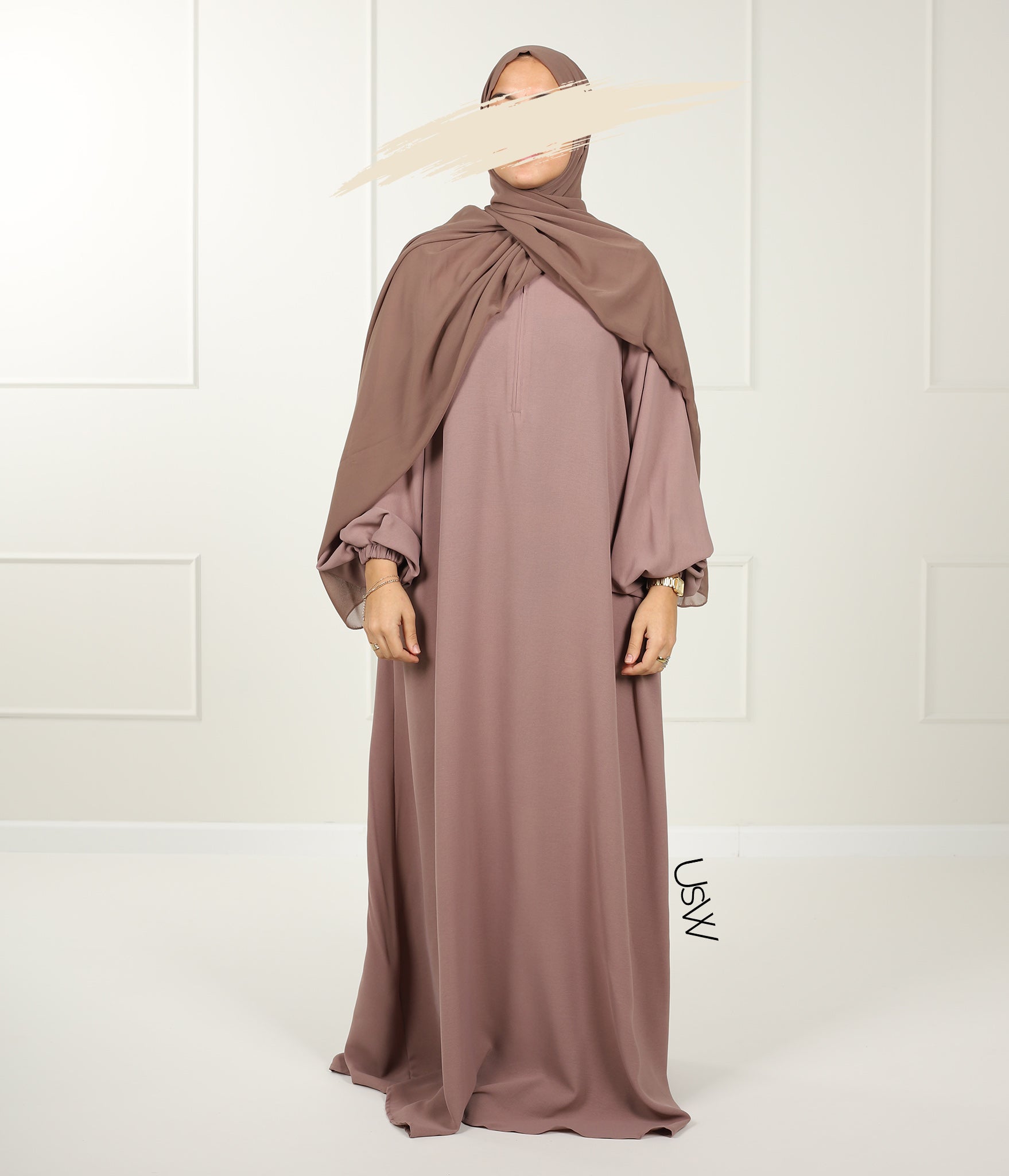 A-Lijn Puff Abaya Arrzha Stretch - Desert Taupe