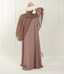 A-Lijn Puff Abaya Arrzha Stretch - Desert Taupe