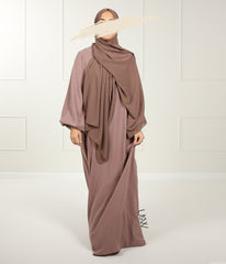 A-Lijn Puff Abaya Arrzha Stretch - Desert Taupe