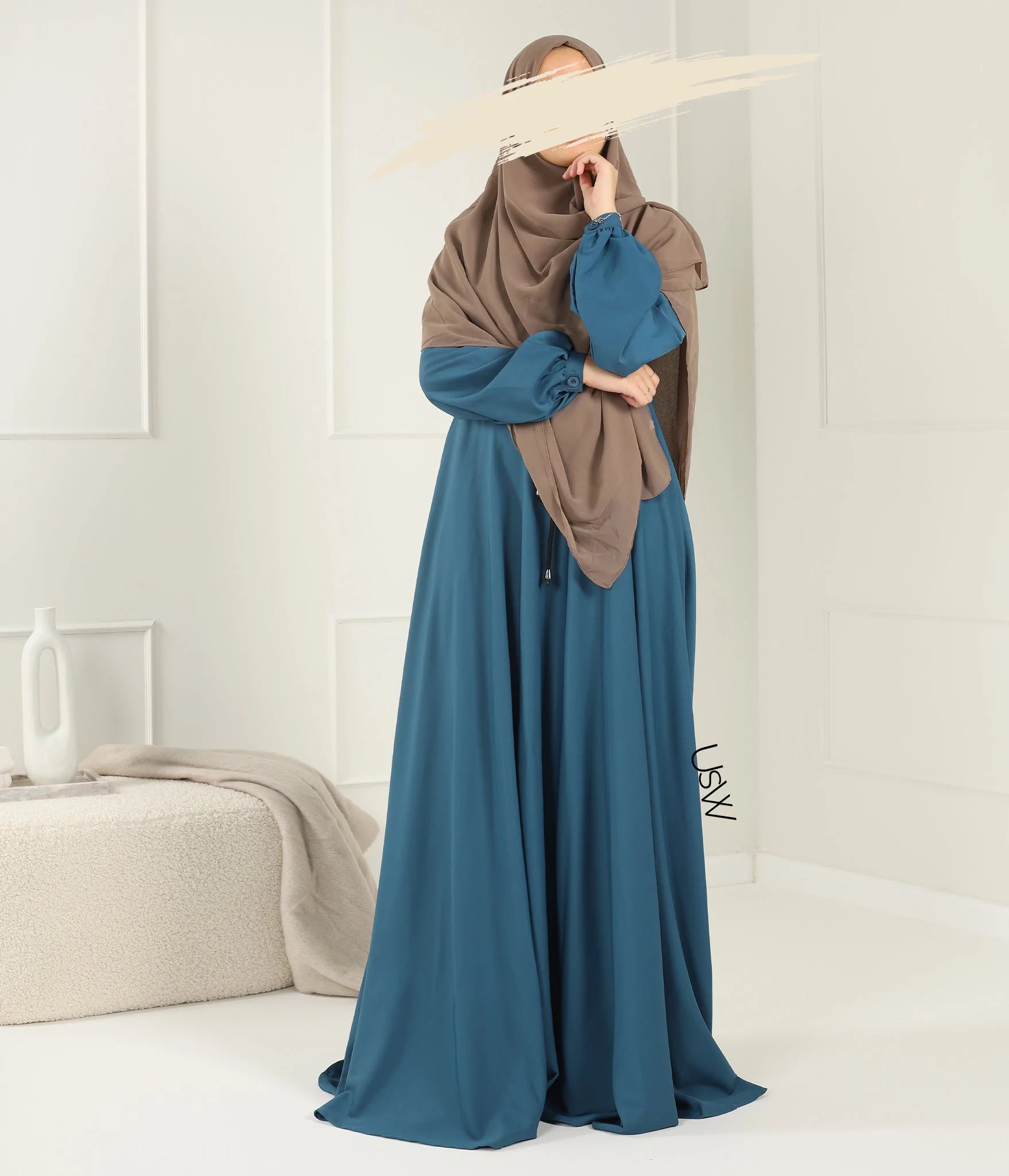 Abaya Maleekah Aaliia - Blue Peacock