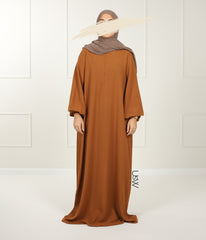 A-Lijn Puff Abaya Arrzha Stretch - Caramel