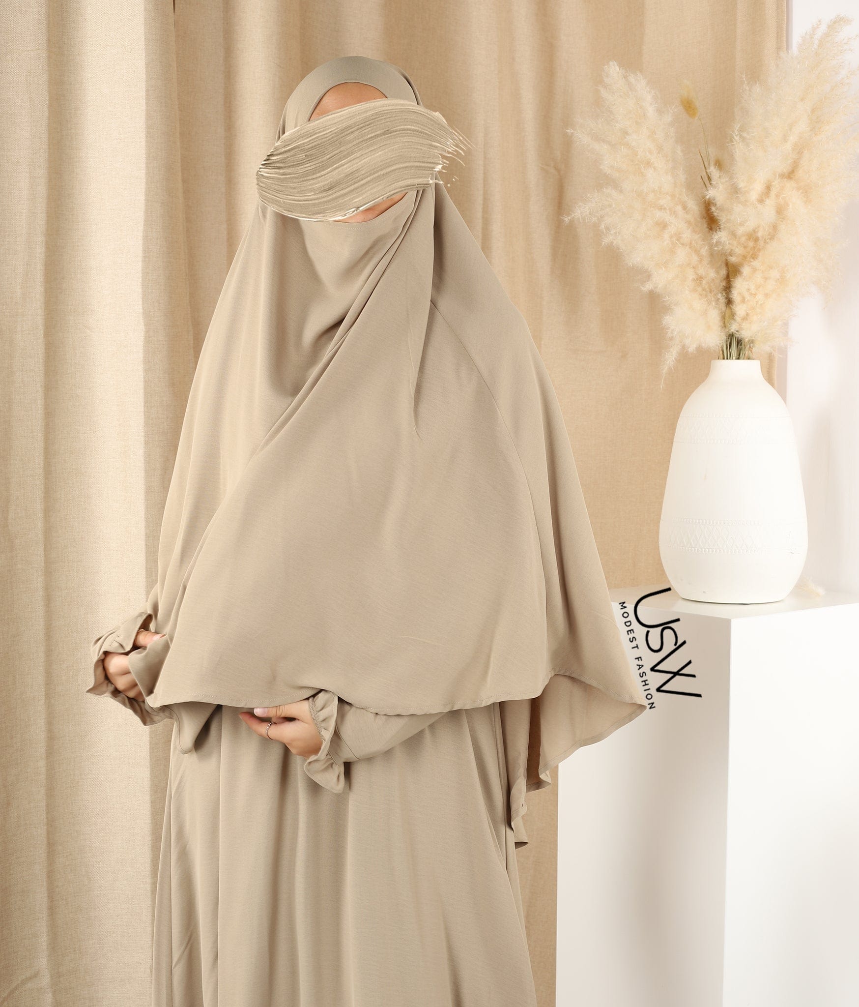 A-Lijn Abaya Arrzha Stretch TB - Sage