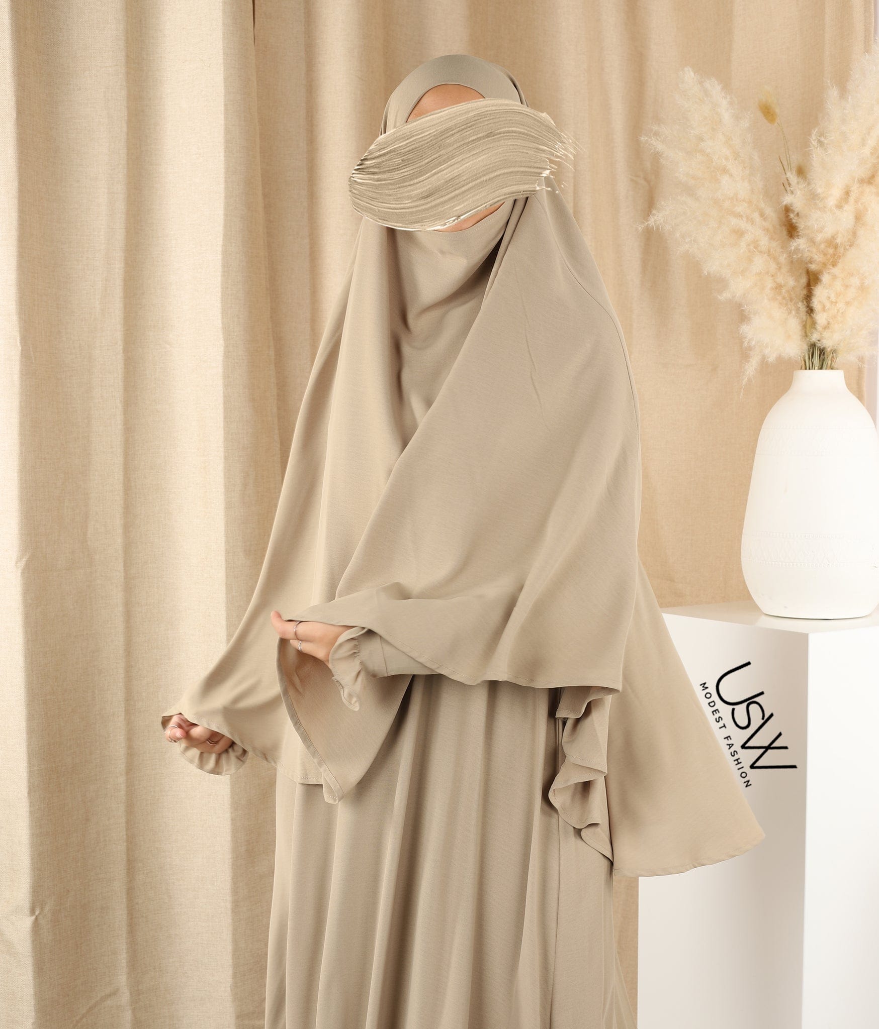 A-Lijn Abaya Arrzha Stretch TB - Sage