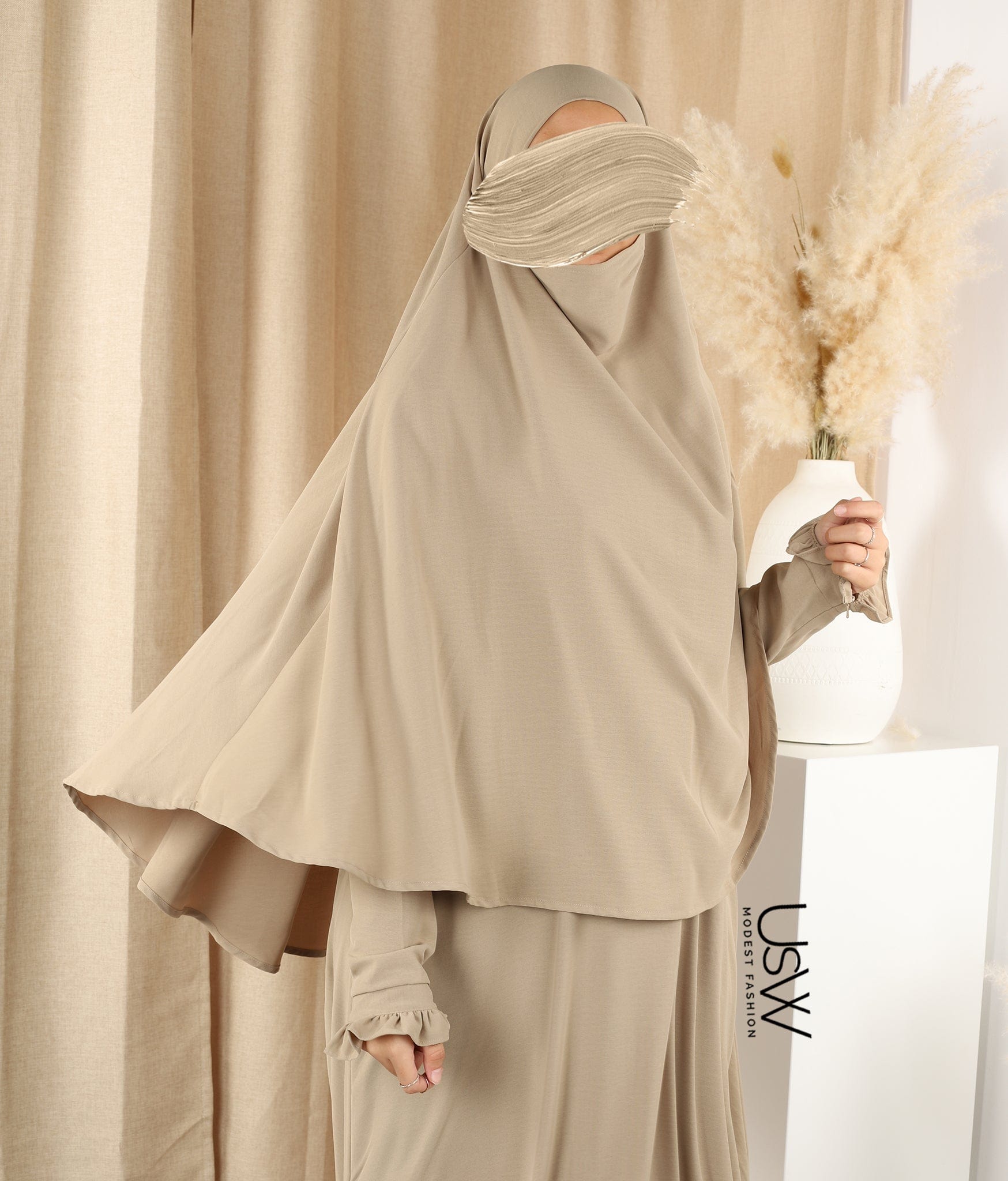 A-Lijn Abaya Arrzha Stretch TB - Sage