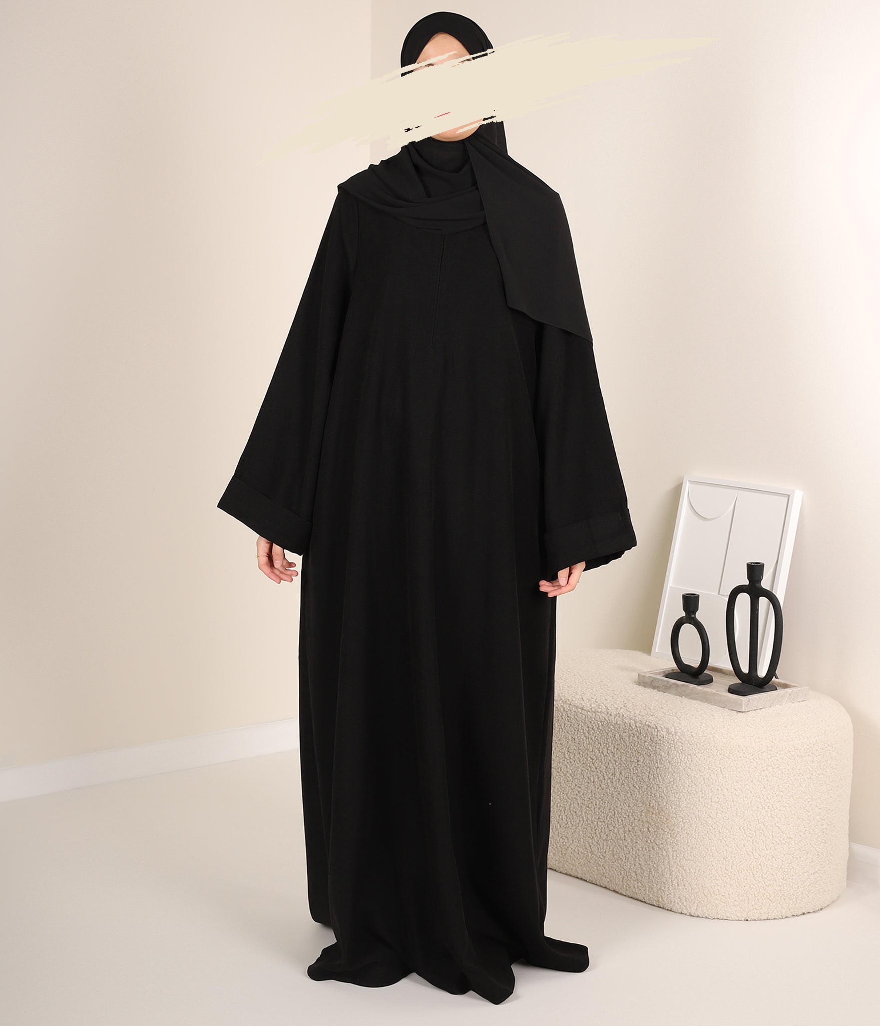 Zahraa Kimono Abaya - Black