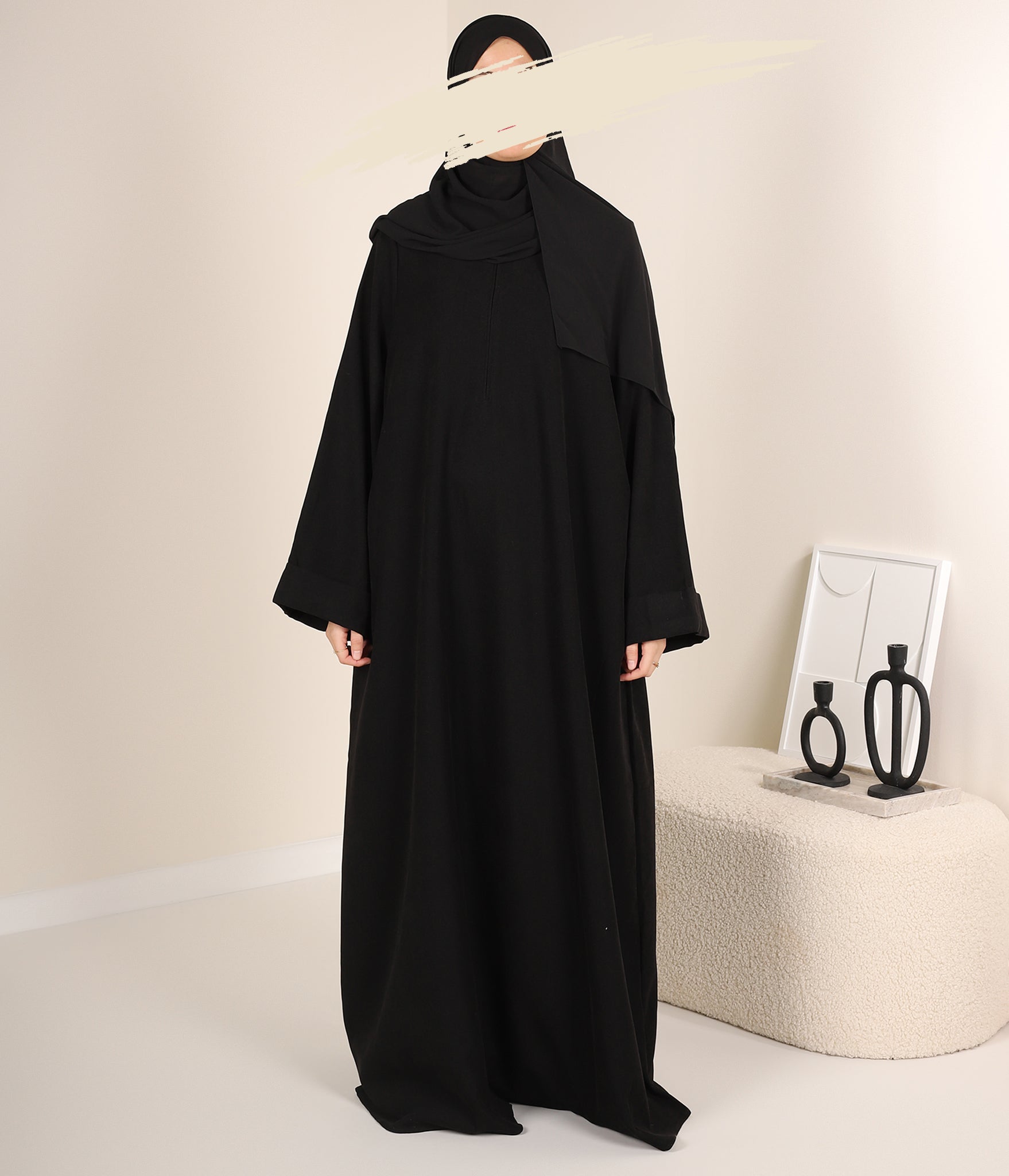 Zahraa Kimono Abaya - Black