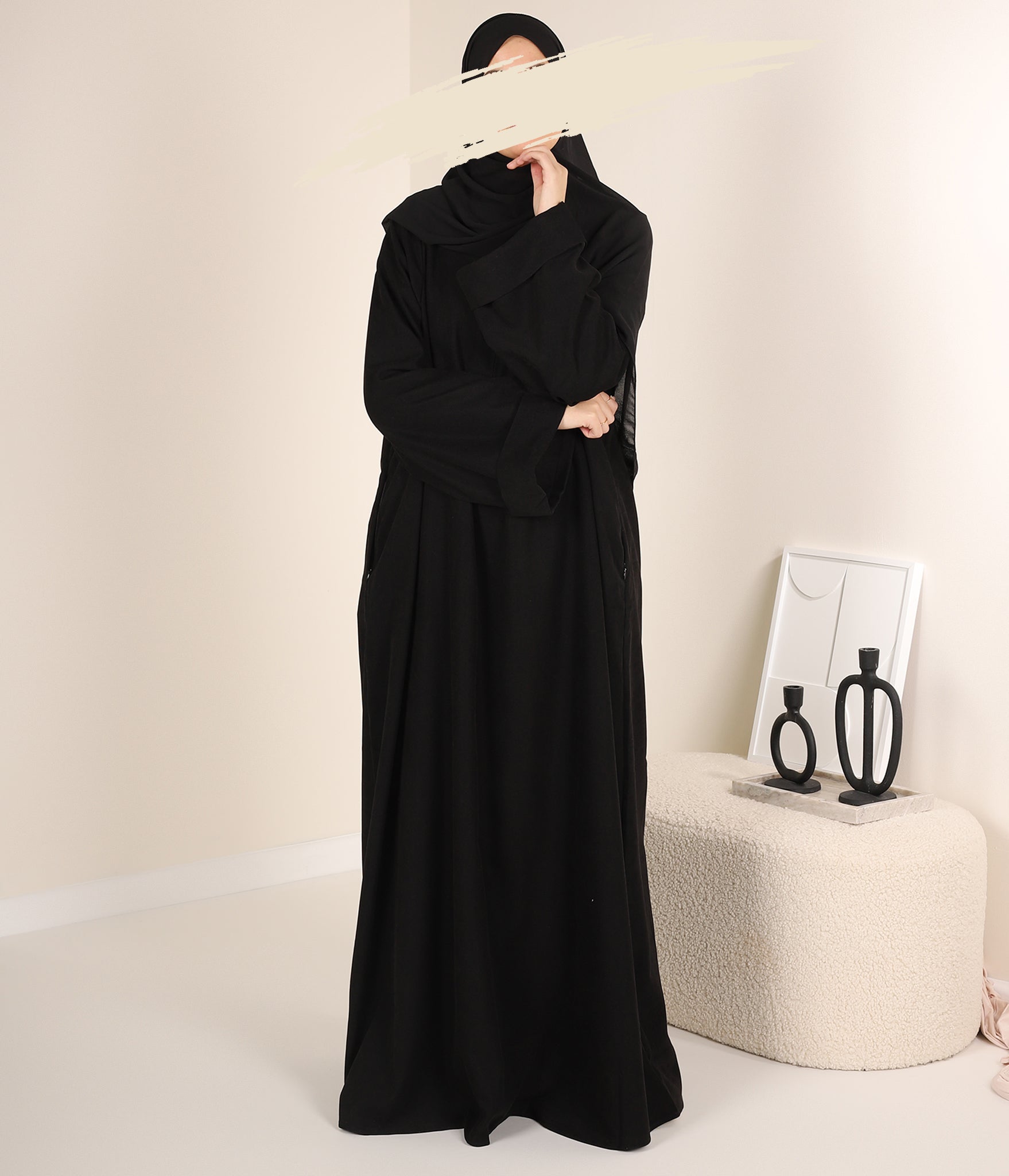 Zahraa Kimono Abaya - Black