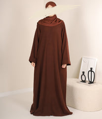 Zahraa Kimono Abaya - Chocolate Brown