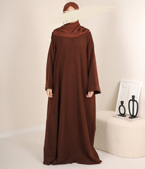 Zahraa Kimono Abaya - Chocolate Brown