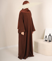 Zahraa Kimono Abaya - Chocolate Brown