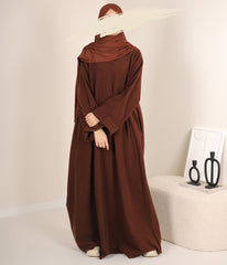 Zahraa Kimono Abaya - Chocolate Brown