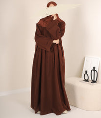 Zahraa Kimono Abaya - Chocolate Brown