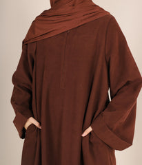 Zahraa Kimono Abaya - Chocolate Brown