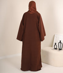 Zahraa OPEN KIMONO Wide Sleeve - Chocolate Brown