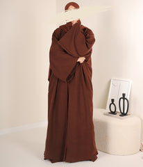 Zahraa OPEN KIMONO Wide Sleeve - Chocolate Brown