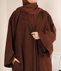 Zahraa OPEN KIMONO Wide Sleeve - Chocolate Brown