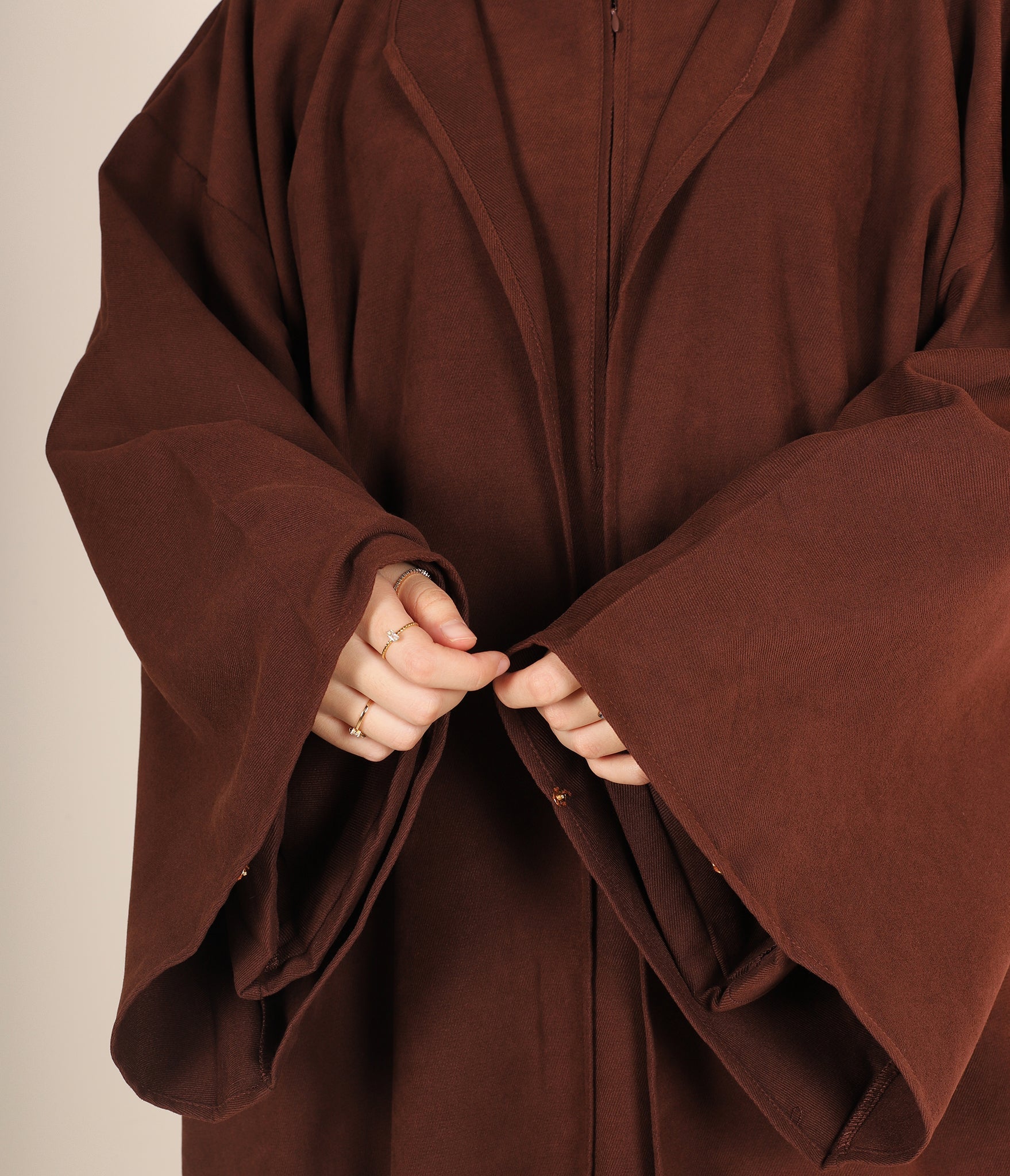 Zahraa OPEN KIMONO Wide Sleeve - Chocolate Brown